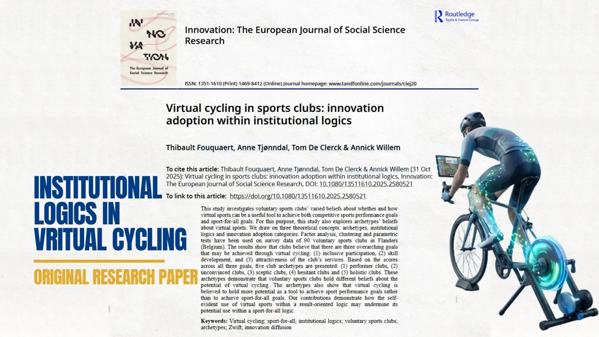 Virtual Cycling in Sports Clubs: how does that fit in existing sport policy?